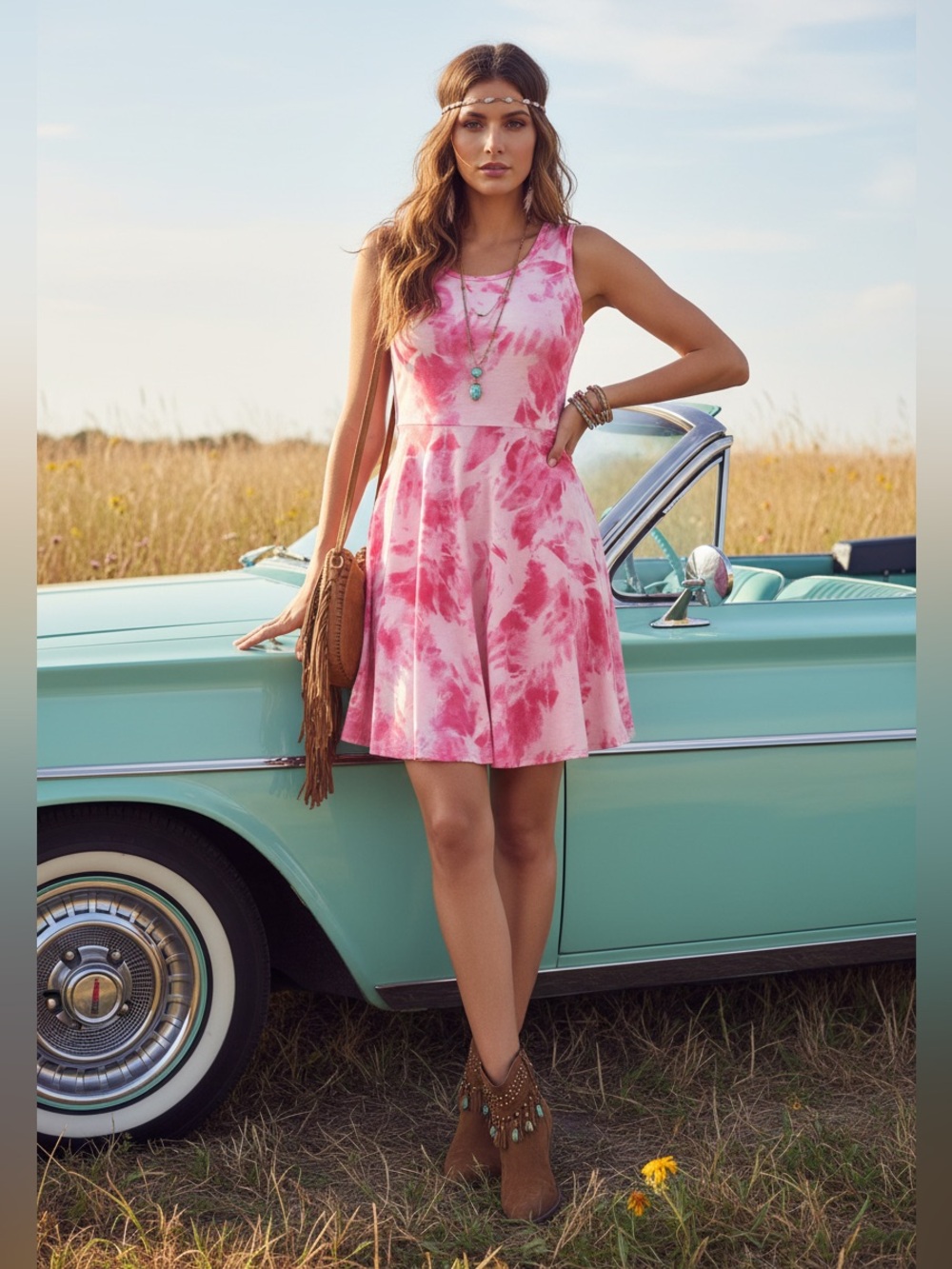 LuLaRoe Nicki • A-Line • Sleeveless • Fit and Flare Dress • Pink and White